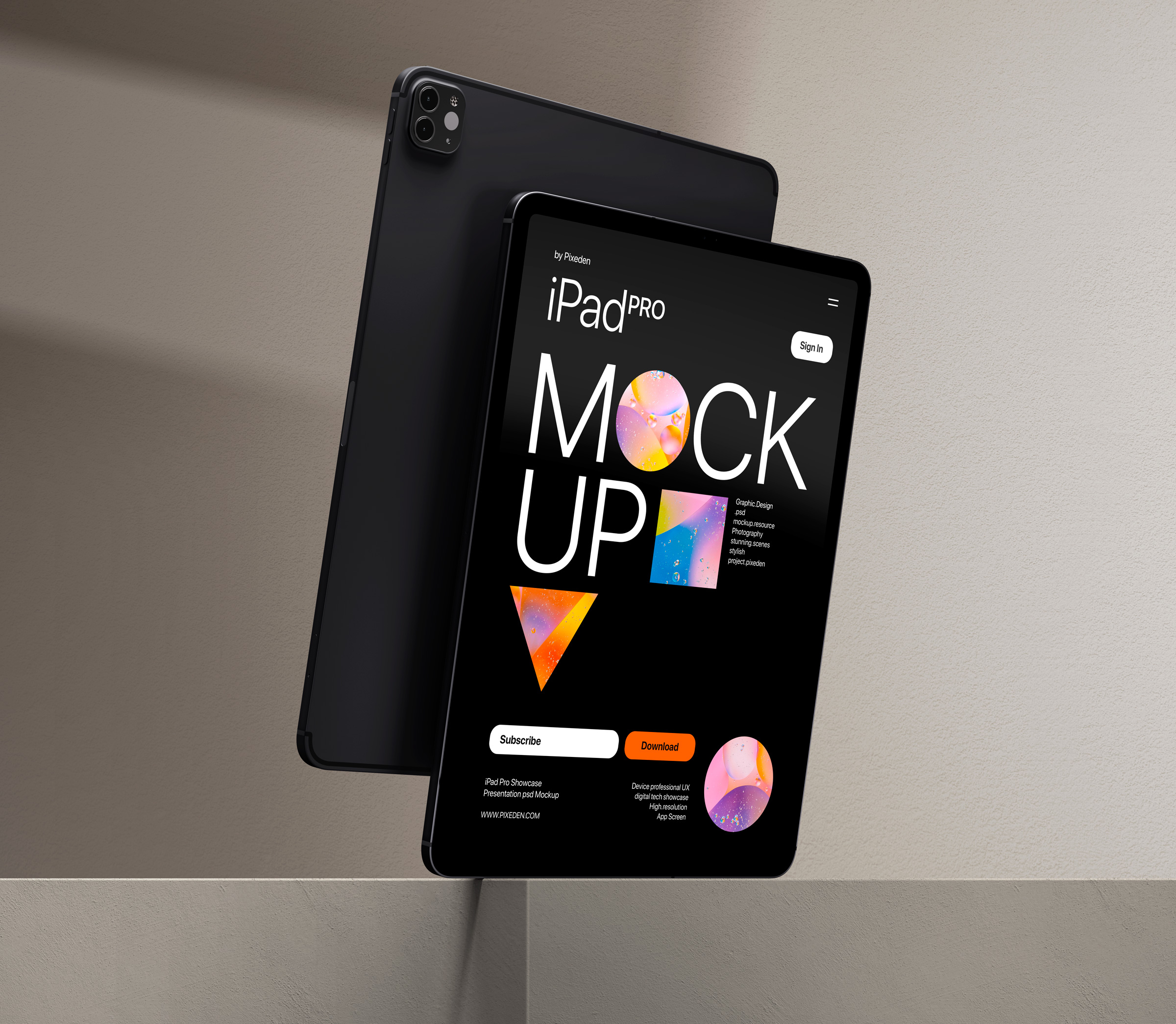 IPad Pro Psd Showcase Mockup Scene Pixeden Club