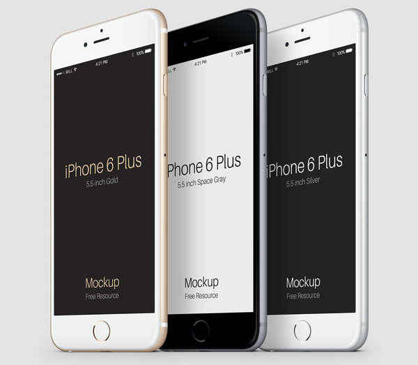 3-4 iPhone 6 Plus Psd Vector Mockup 2
