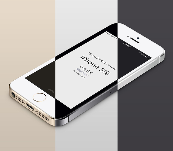 3D View iPhone 5S Psd Vector Mockup