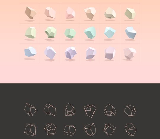 Abstract 3D Polygon Vector Shapes