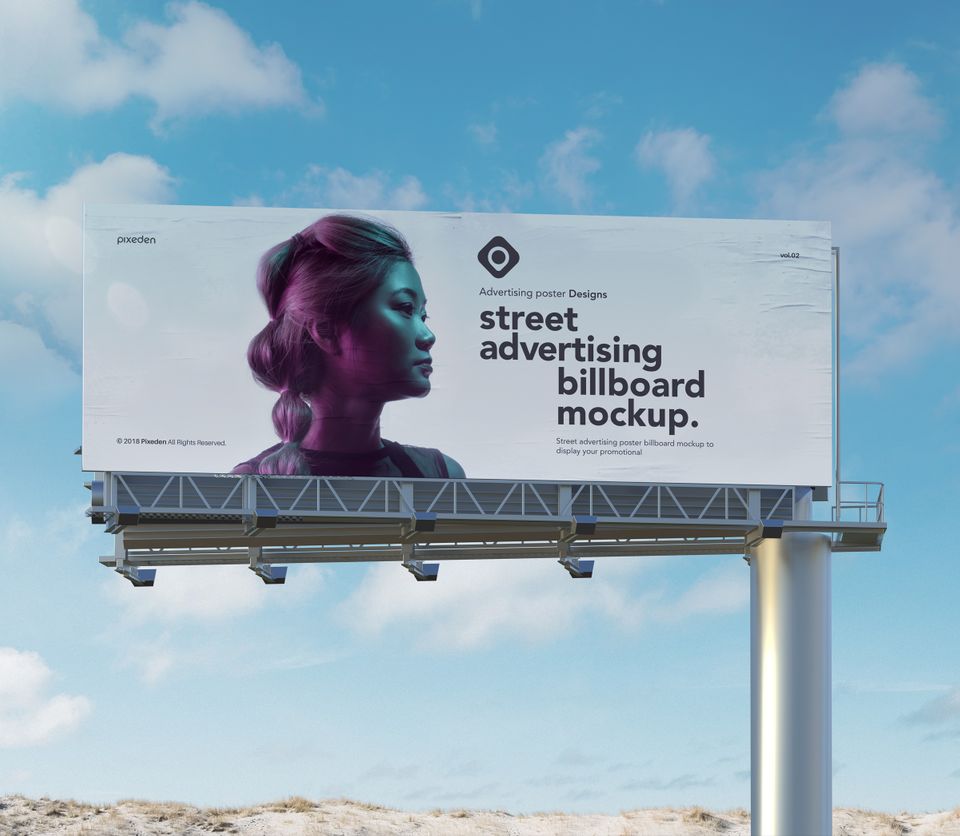 Psd Vertical Billboard Mockup | Pixeden Club