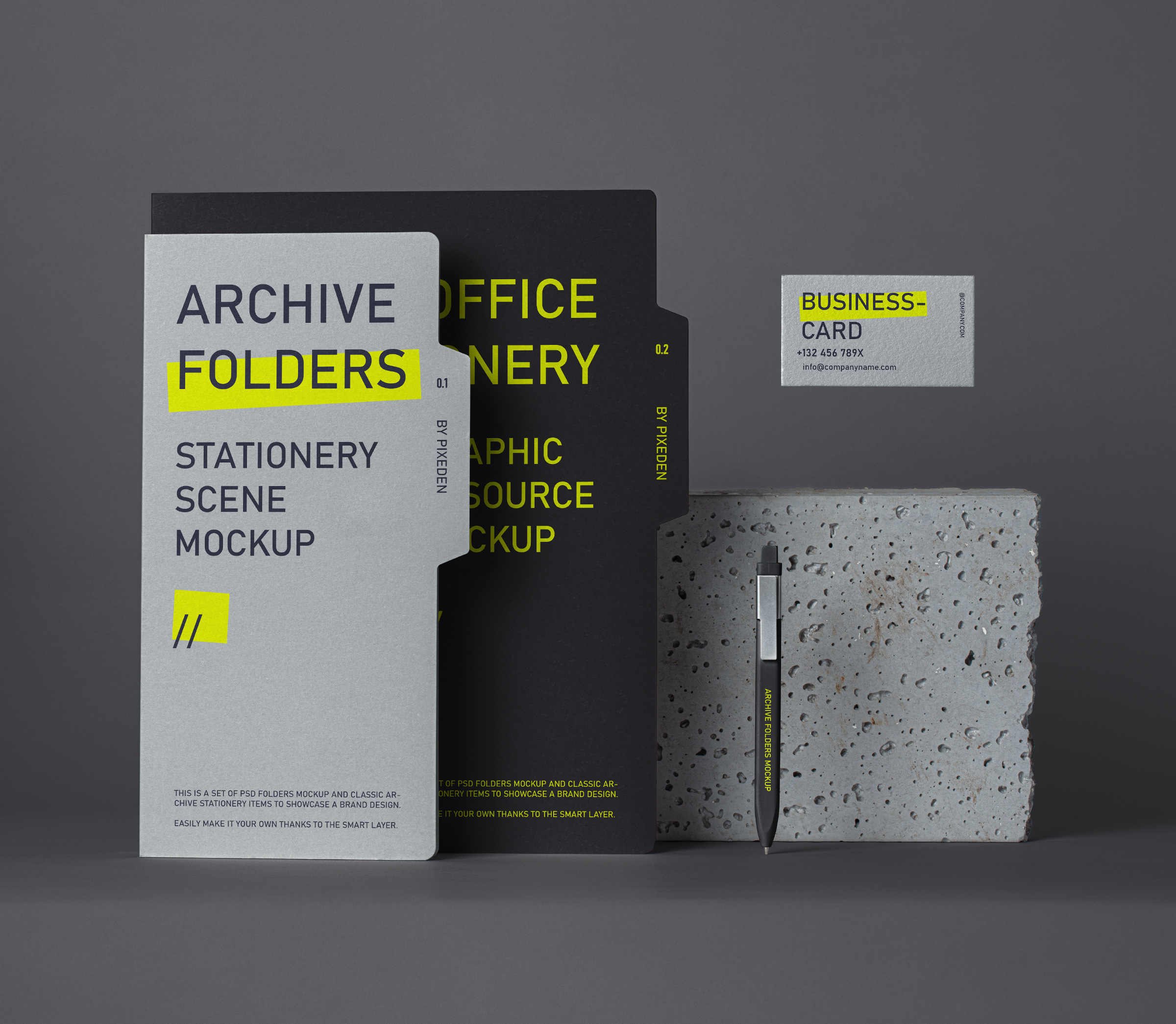 Archive Stationery Psd Folder Mockup