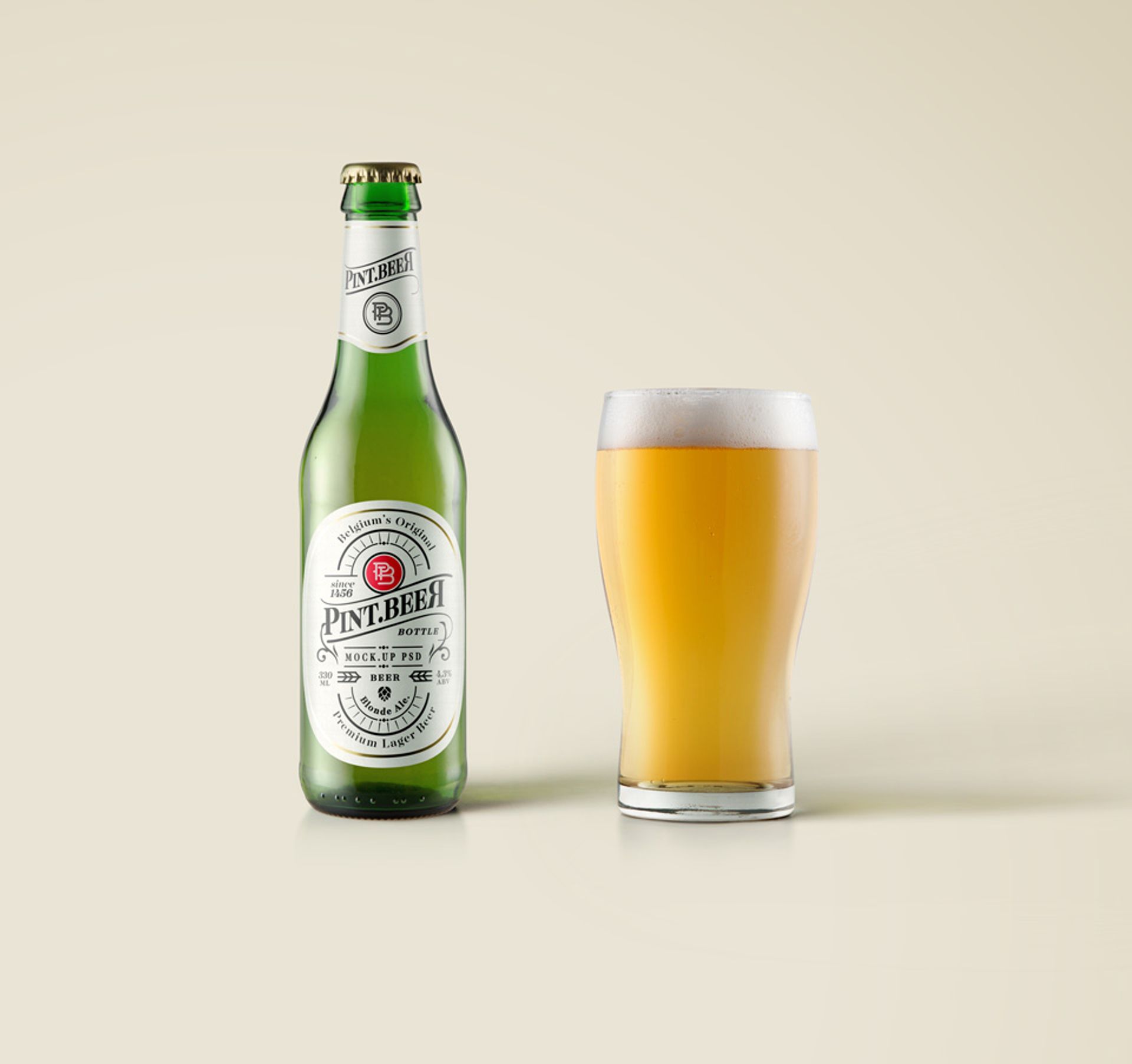 Blonde Psd Beer Bottle Mockup | Pixeden Club
