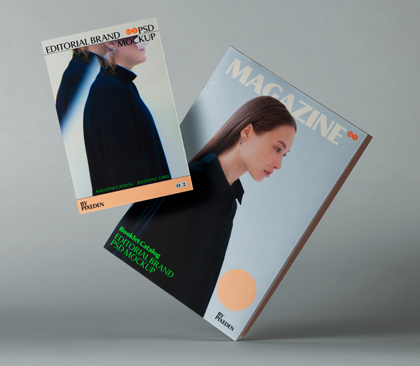 Booklet Magazine Cover Editorial Brand Psd Mockup