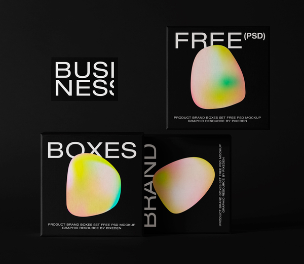 Boxes Packaging Psd Product Mockup Set