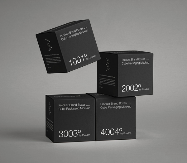 Brand Boxes Cube Psd Packaging Mockup Set