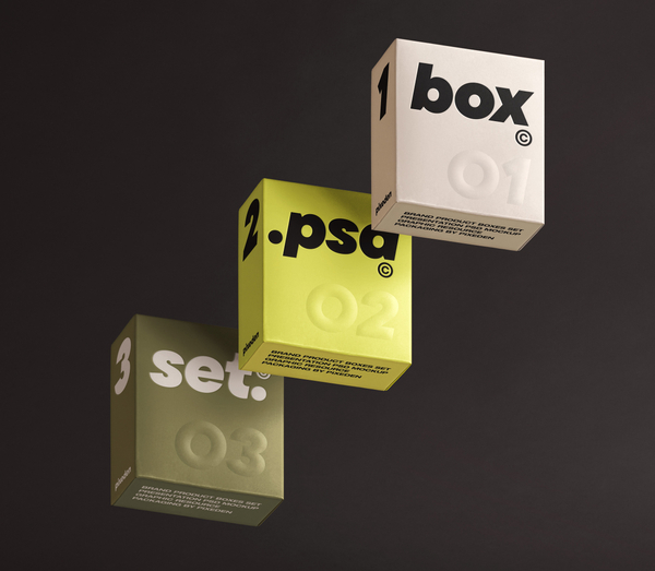 Brand Product Boxes Set Presentation Psd Mockup