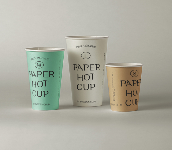 Branding Hot Cup Paper Psd Mockup Set