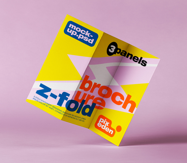 Branding Z Fold Brochure Psd Mockup
