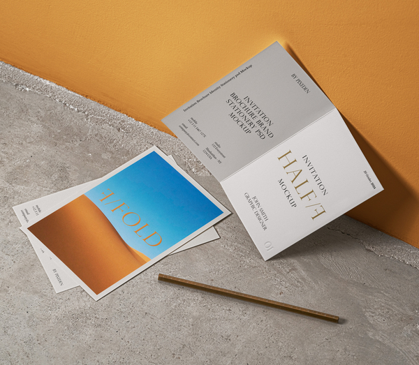 Brochure Stationery Invitation Psd Mockup