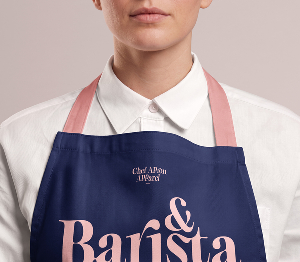 Clean Barista & Chef Apron Apparel PSD Mockup