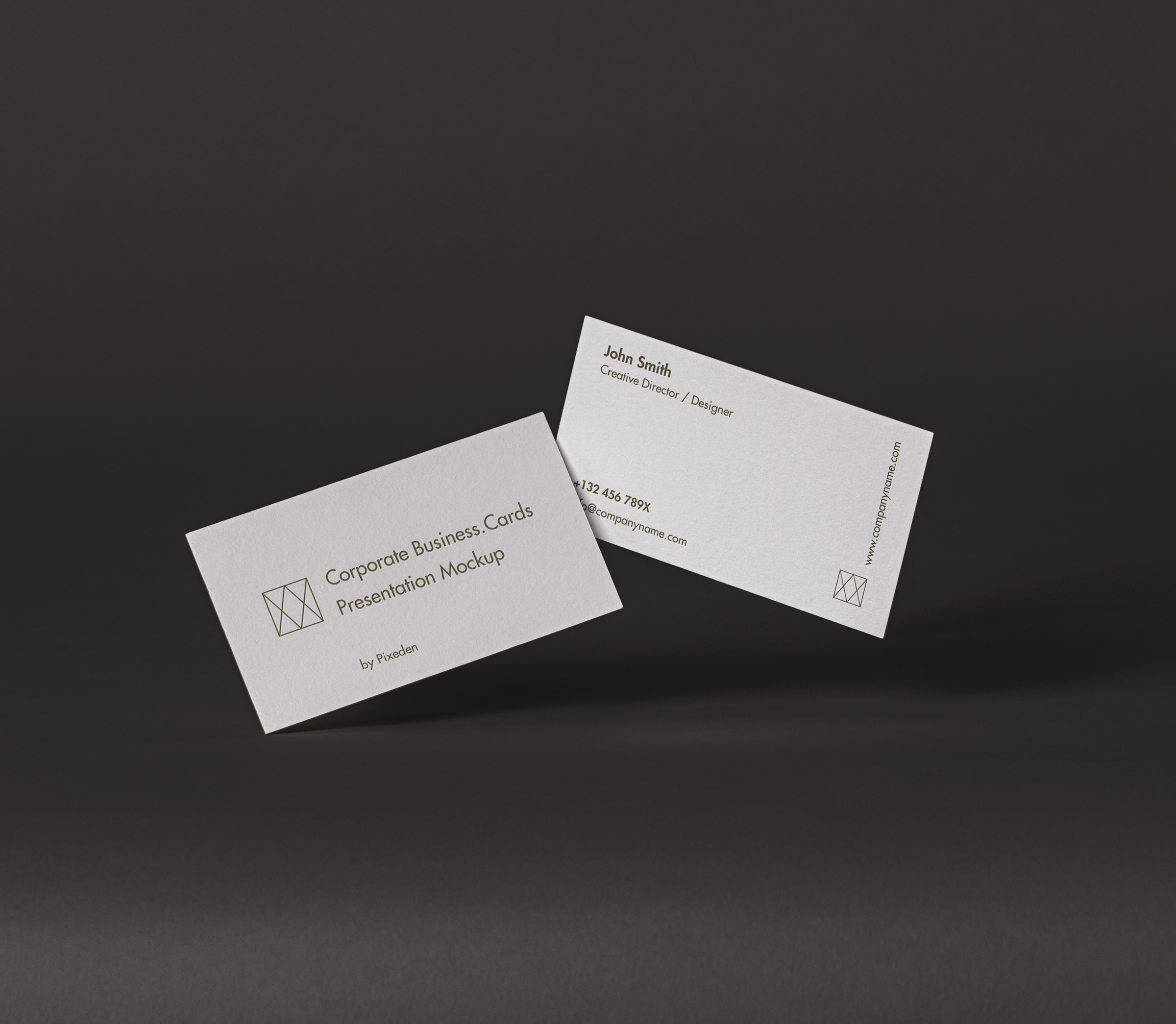 Corporate Psd Business Card Mockup Pixeden Club