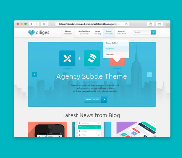 Diliges Agency Psd Web Template