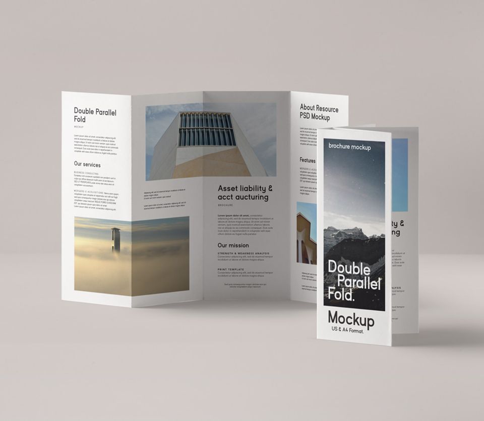 Z-Fold Psd Brochure Mockup | Pixeden Club