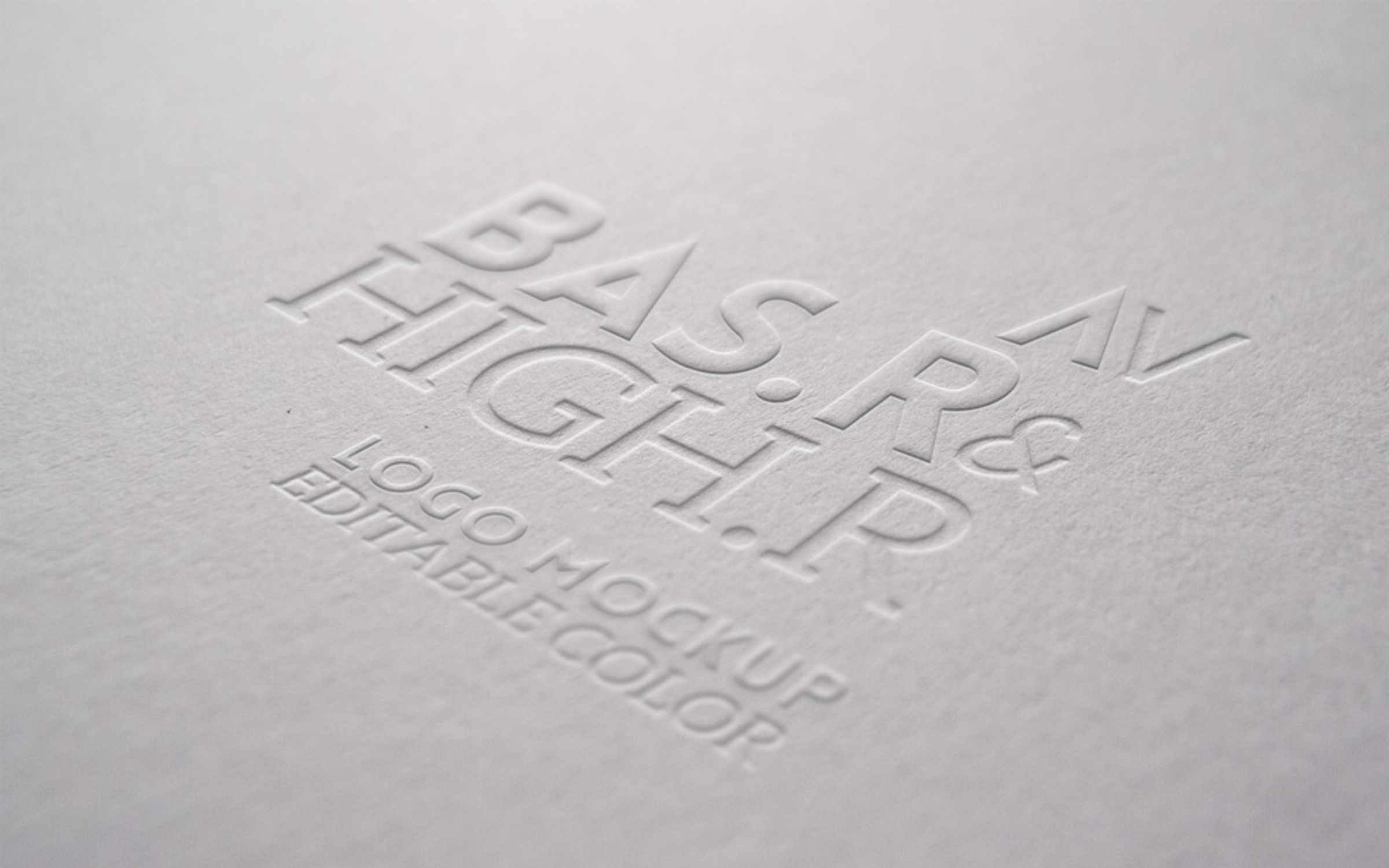 Embossed Realistic Paper Logo Mockup