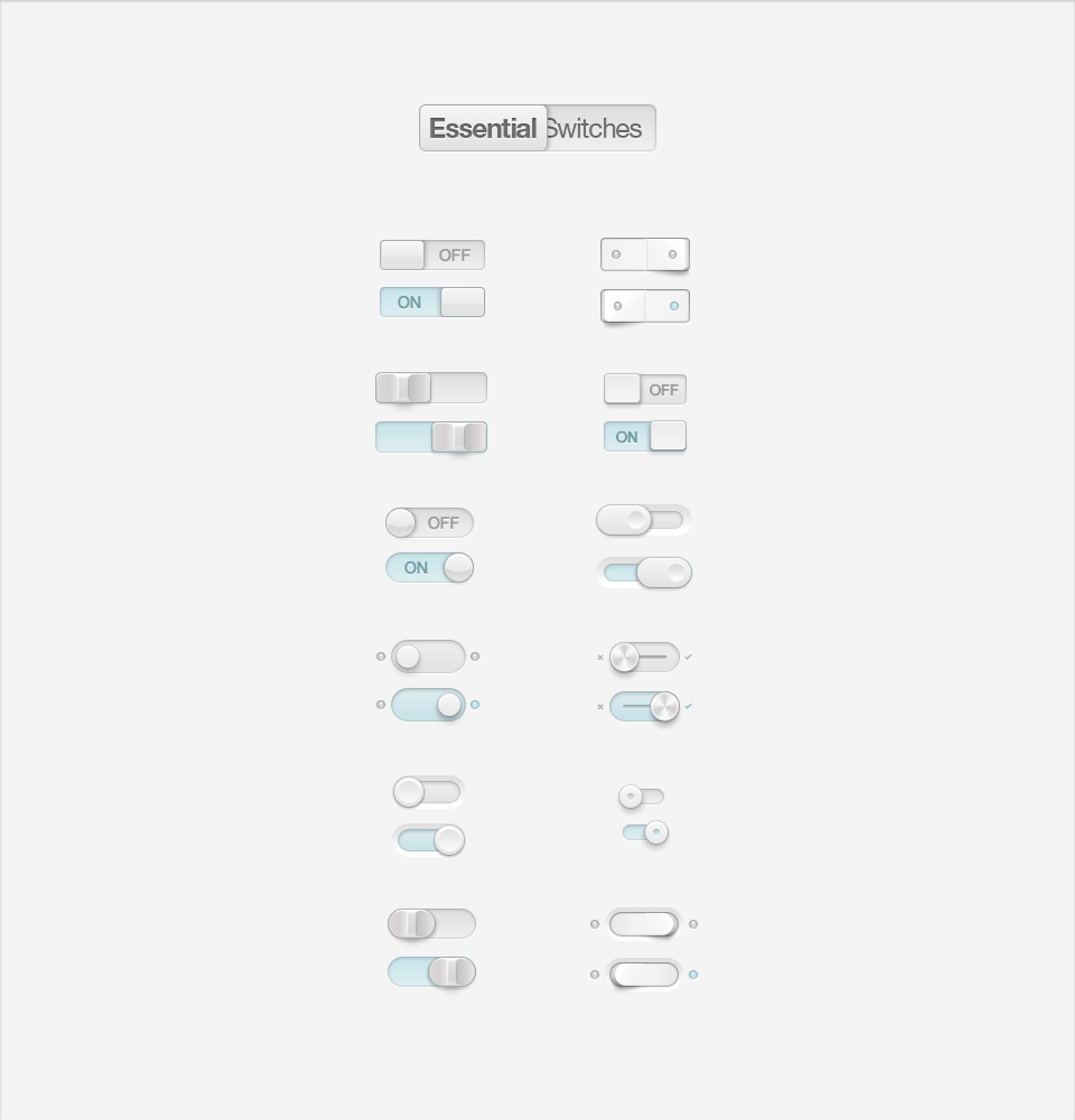 Essential Switches & Toggles Psd | Pixeden Club