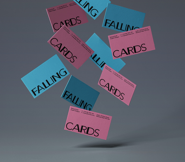 Falling Psd Business Card Mockup Branding