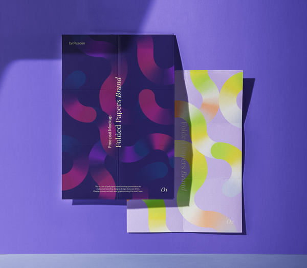 Folded Papers Psd Brand Mockup