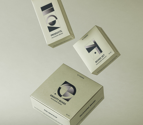 Gravity Boxes Psd Packaging Mockup Branding