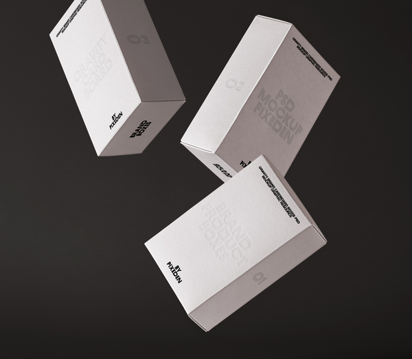 Gravity Cardboard Psd Box Mockup