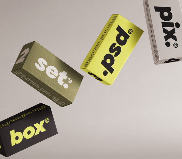 Gravity Product Cardboard Boxes Psd Mockup