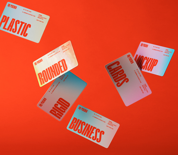 Gravity Rounded Plastic Psd Business Card Mockup