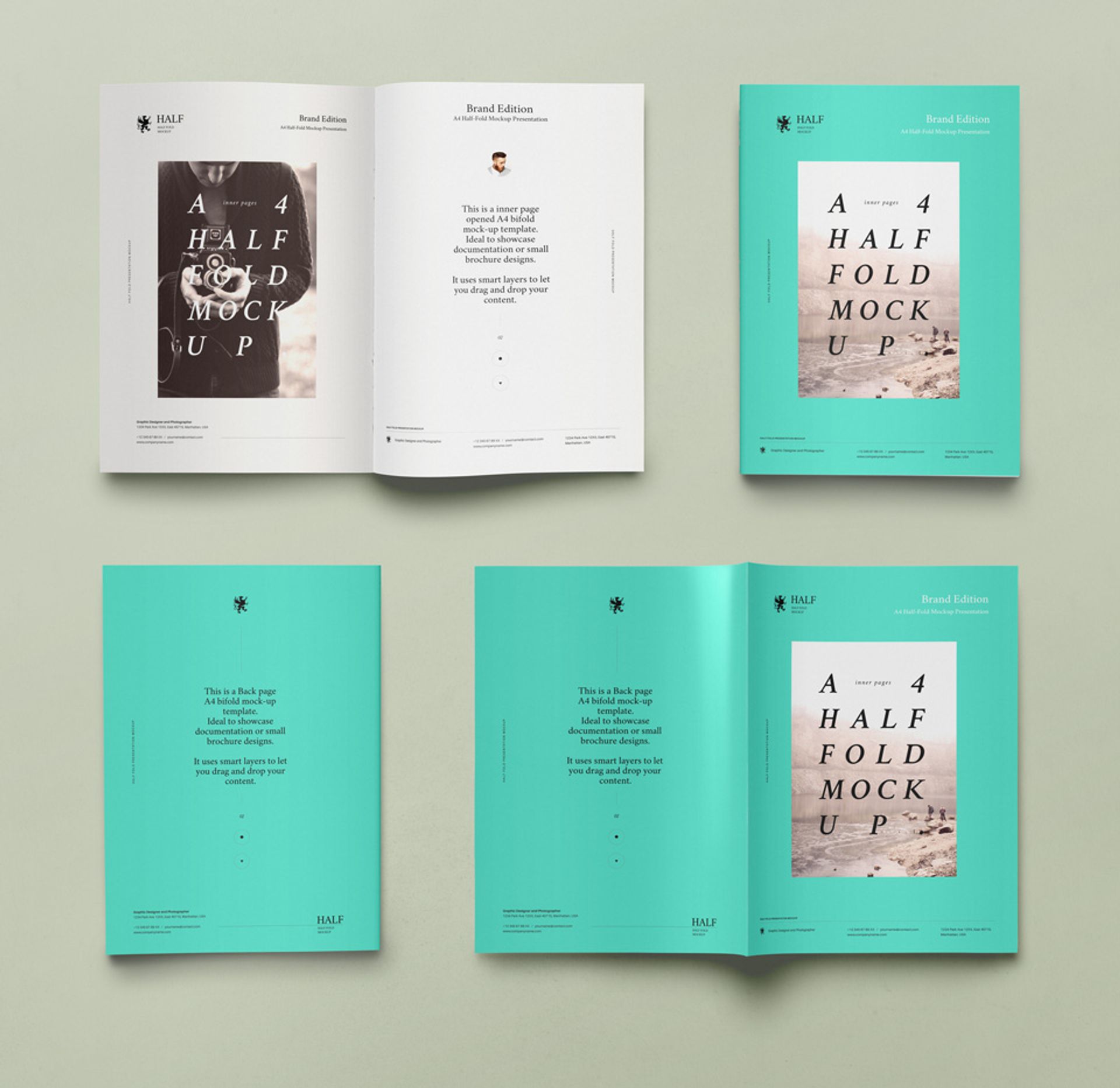Half Fold A4 Psd Mockup | Pixeden Club