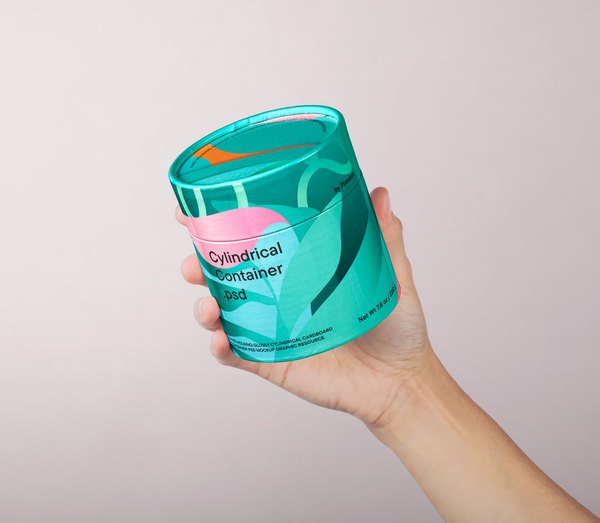 Hand-Held Versatile Cylindrical Canister Paper Tube PSD Mockup