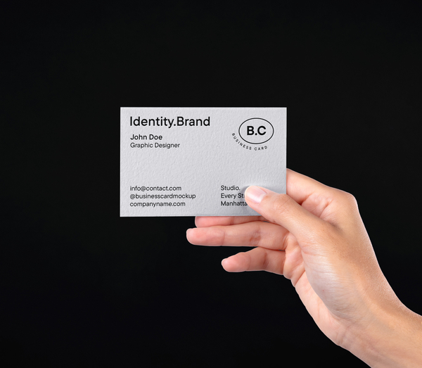 Hand Holding Business Card Identity Presentation Psd Mockup