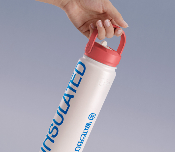 Hand Holding Insulated Water Bottle PSD Mockup