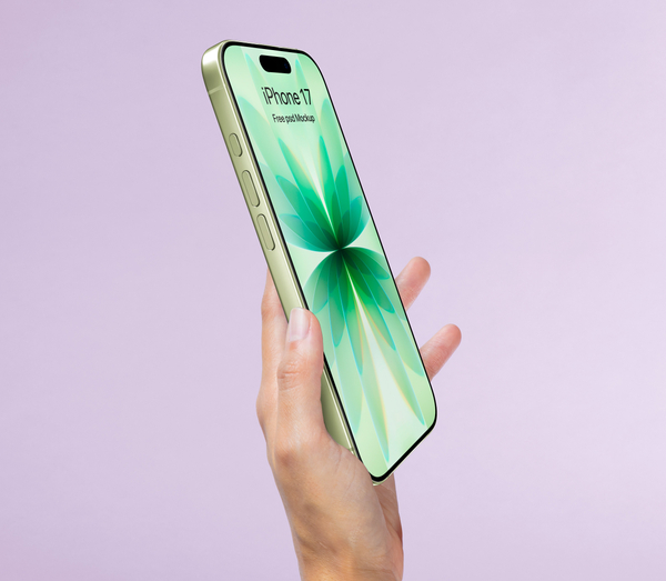 Hand Holding iPhone 17 Psd Mockup
