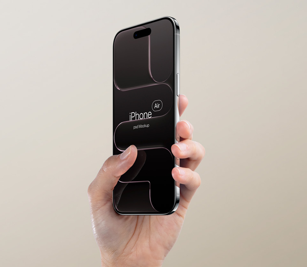 Hand Holding iPhone Air Psd Mockup