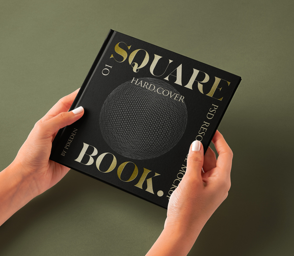 Hand Holding Square Psd Hardcover Book