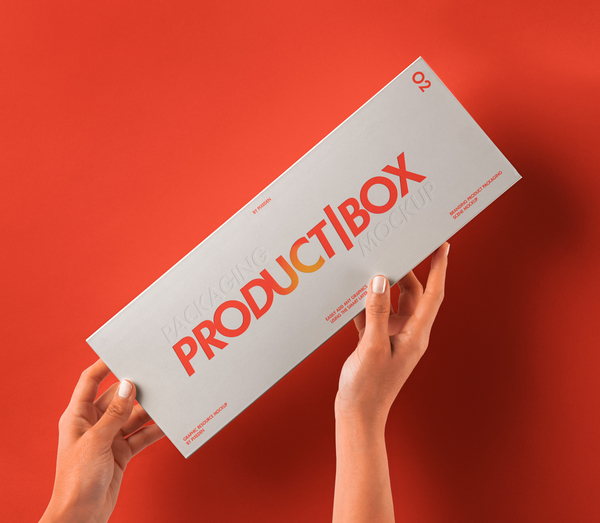 Hands Holding Box Psd Packaging Mockup 