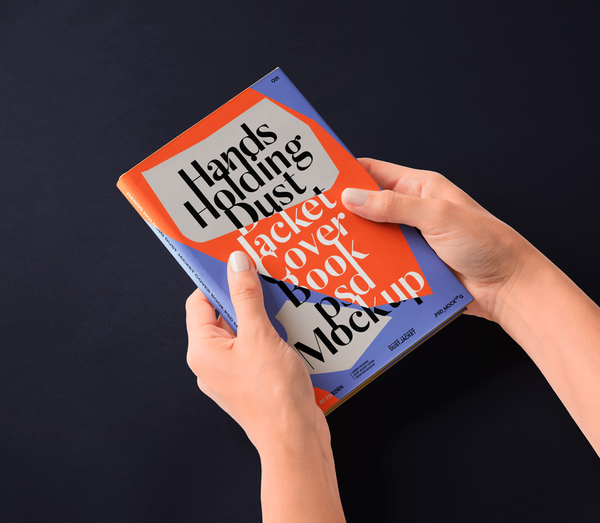 Hands Holding Dust Jacket Cover Book Psd Mockup