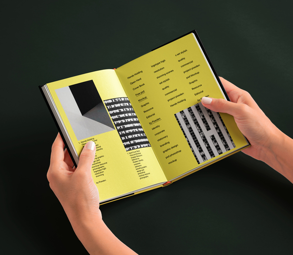 Hands Holding Open Hard Cover Book Psd Mockup