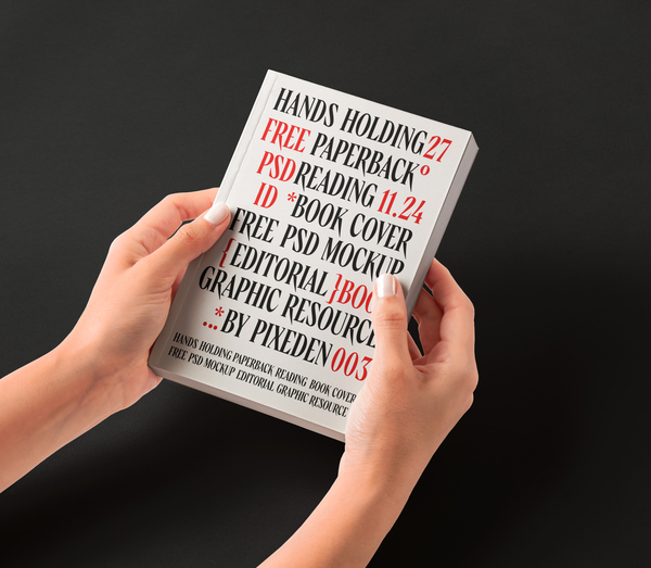 Hands Holding Psd PaperBack Book Mockup