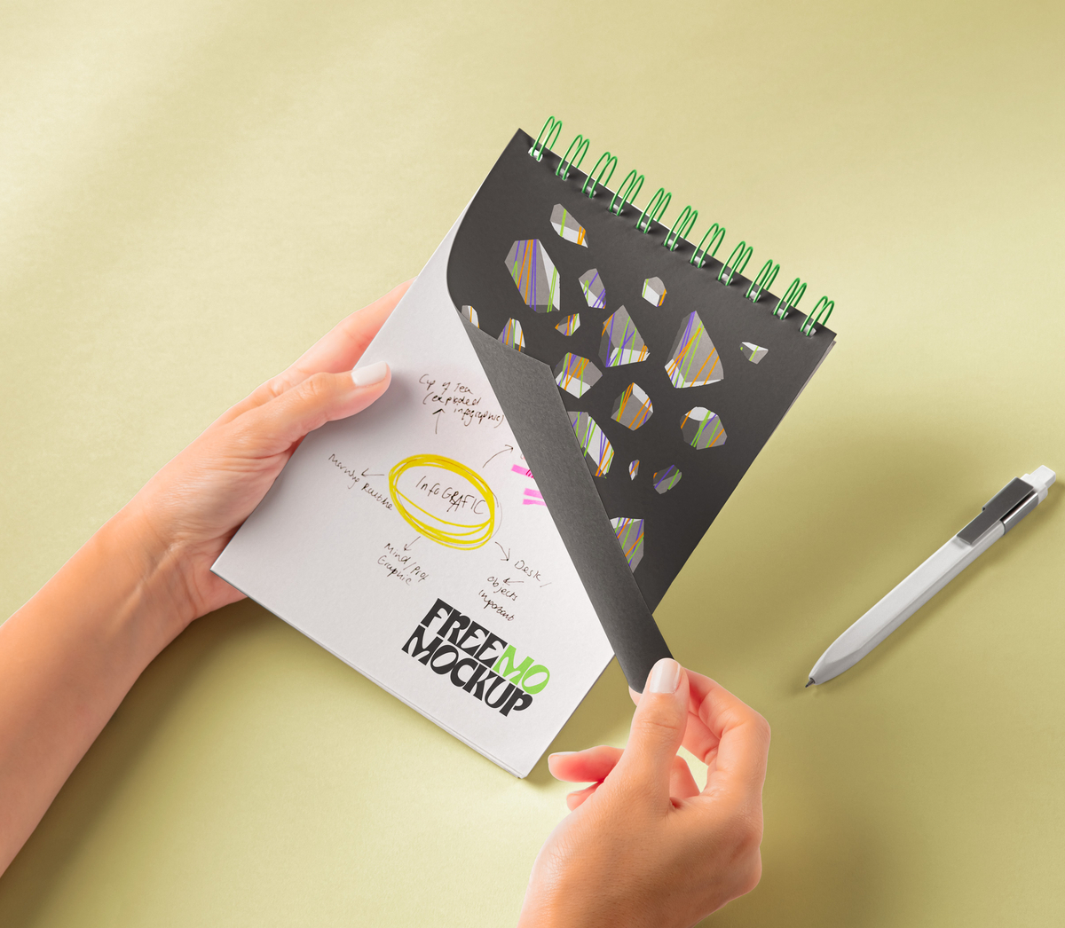 Psd Ringed Paper Notebook Mockup | Pixeden Club