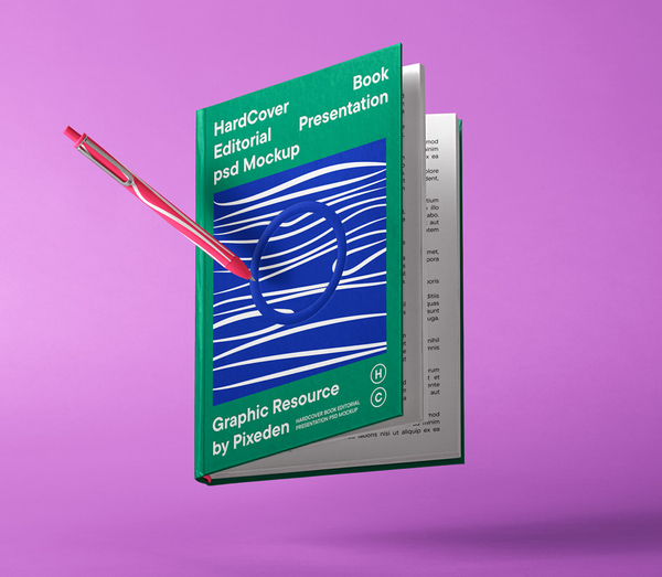 HardCover Book Editorial Presentation Psd Mockup