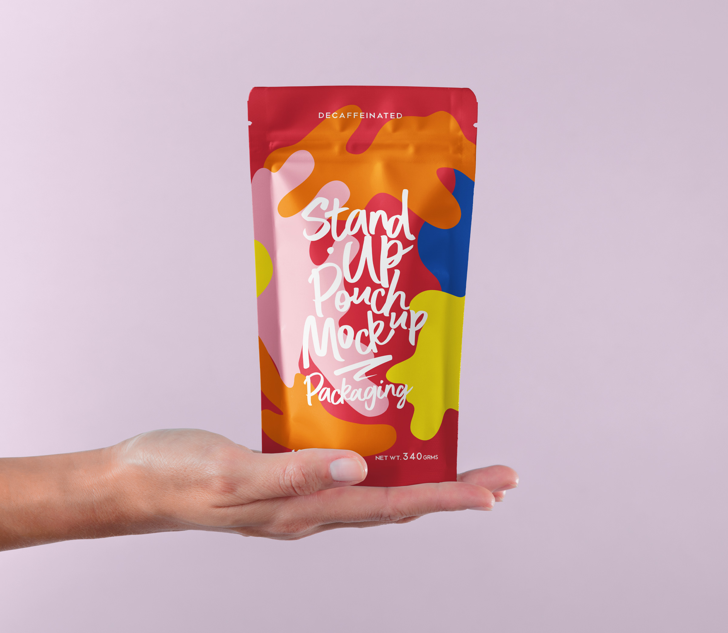 Holding Hand Psd Pouch Packaging Mockup | Pixeden Club