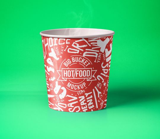 Hot Food Psd Bucket Mockup