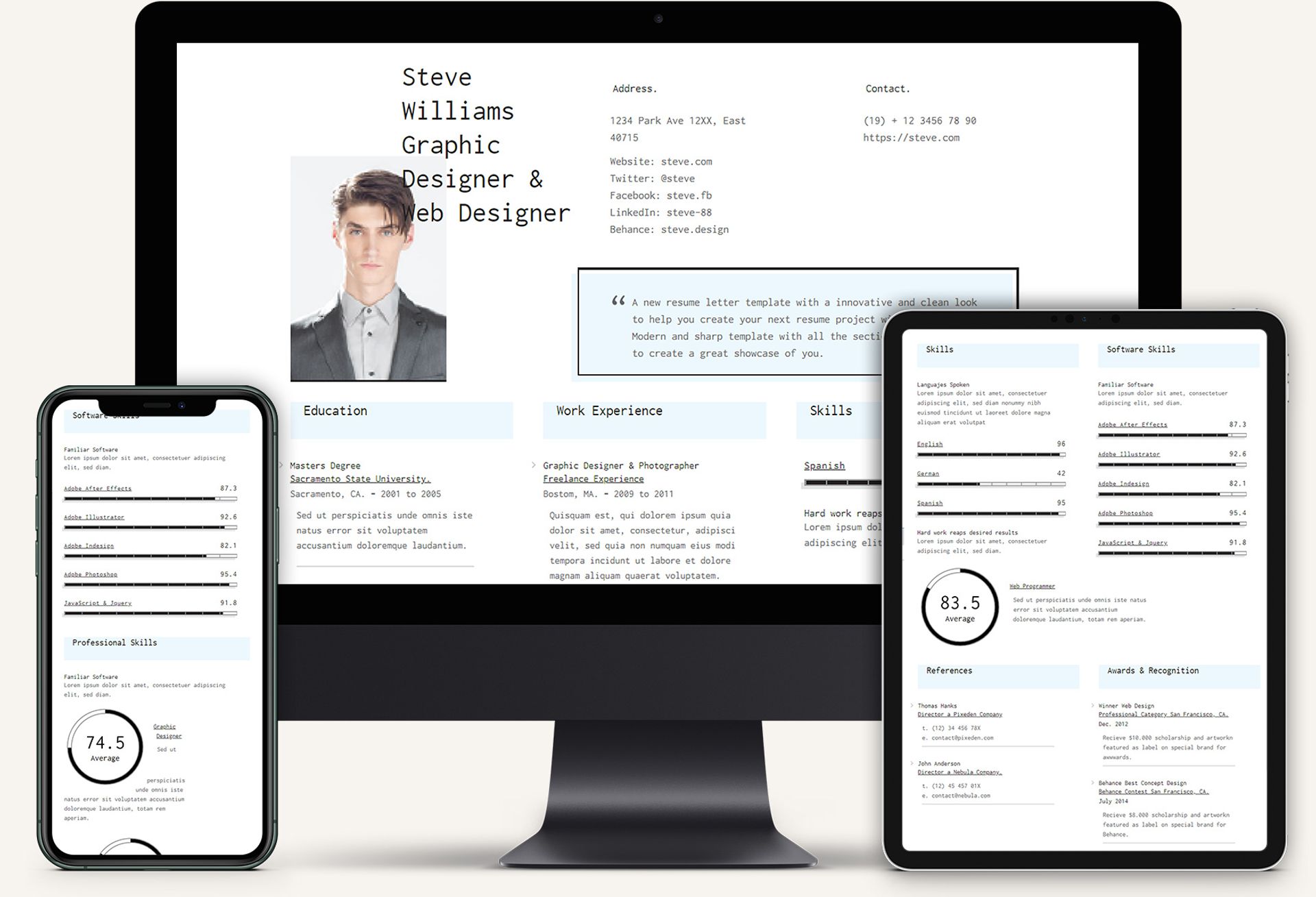 HTML Web Resume Template Model 2 | Pixeden Club