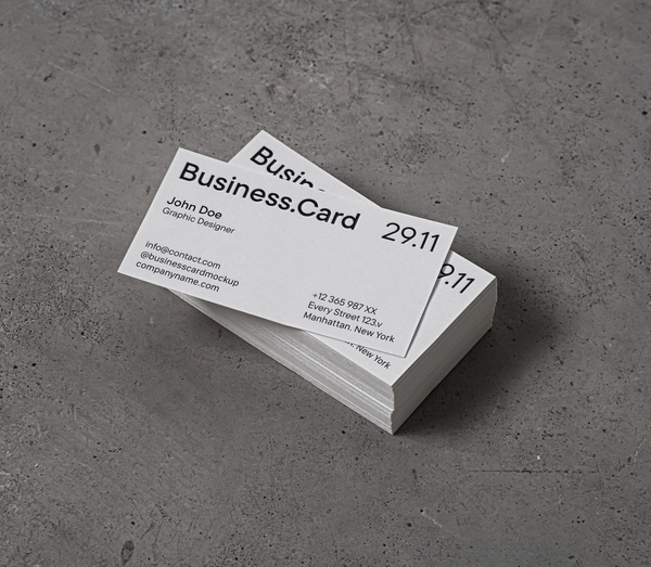 Identity Business Card Psd Mockup Pile Scene