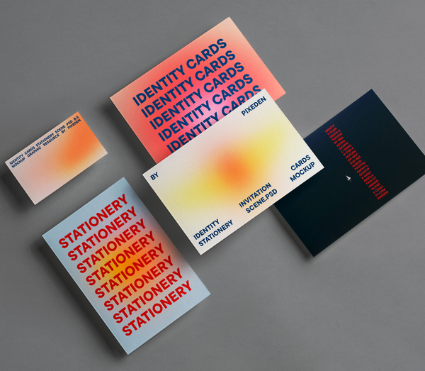 Identity Invitation Cards Stationery Scene Psd Mockup