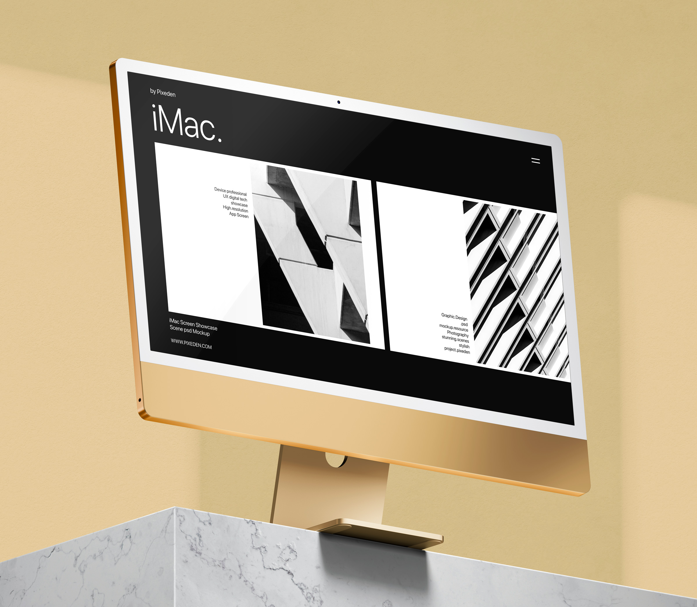 iMac Psd Mockup Screen Showcase Scene | Pixeden Club