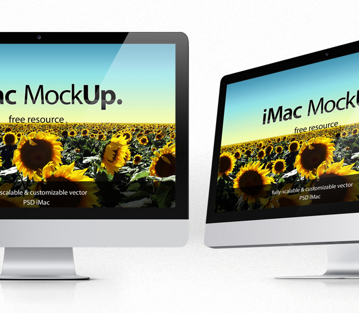 iMac & Macbook Psd Flat Mockup | Pixeden Club