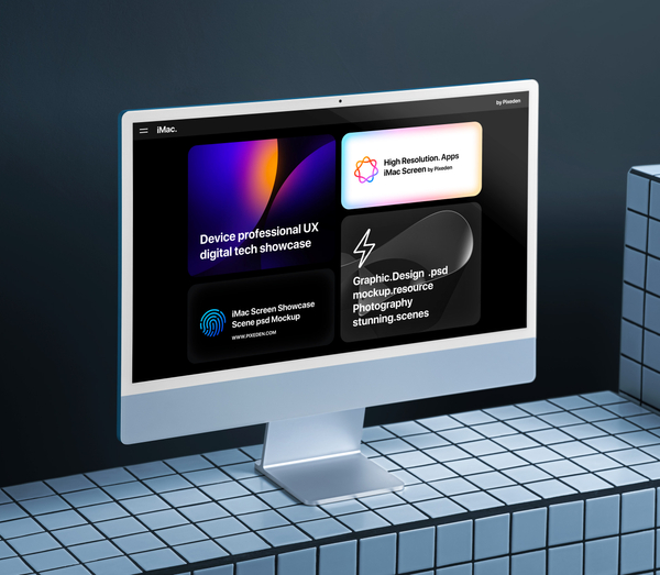 iMac Showcase Screen Scene Psd Mockup