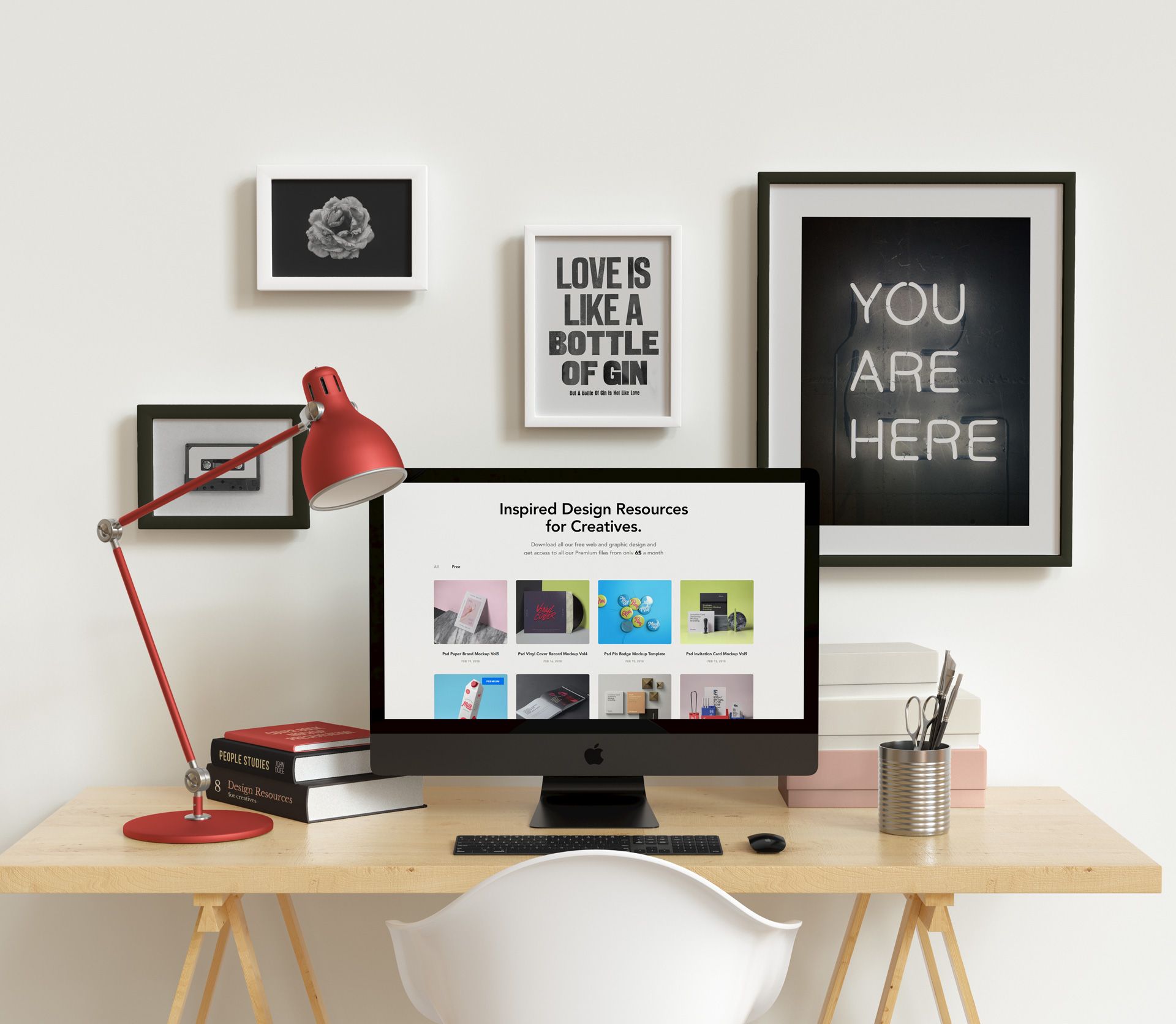 iMac Workspace Desk Psd Mockup | Pixeden Club