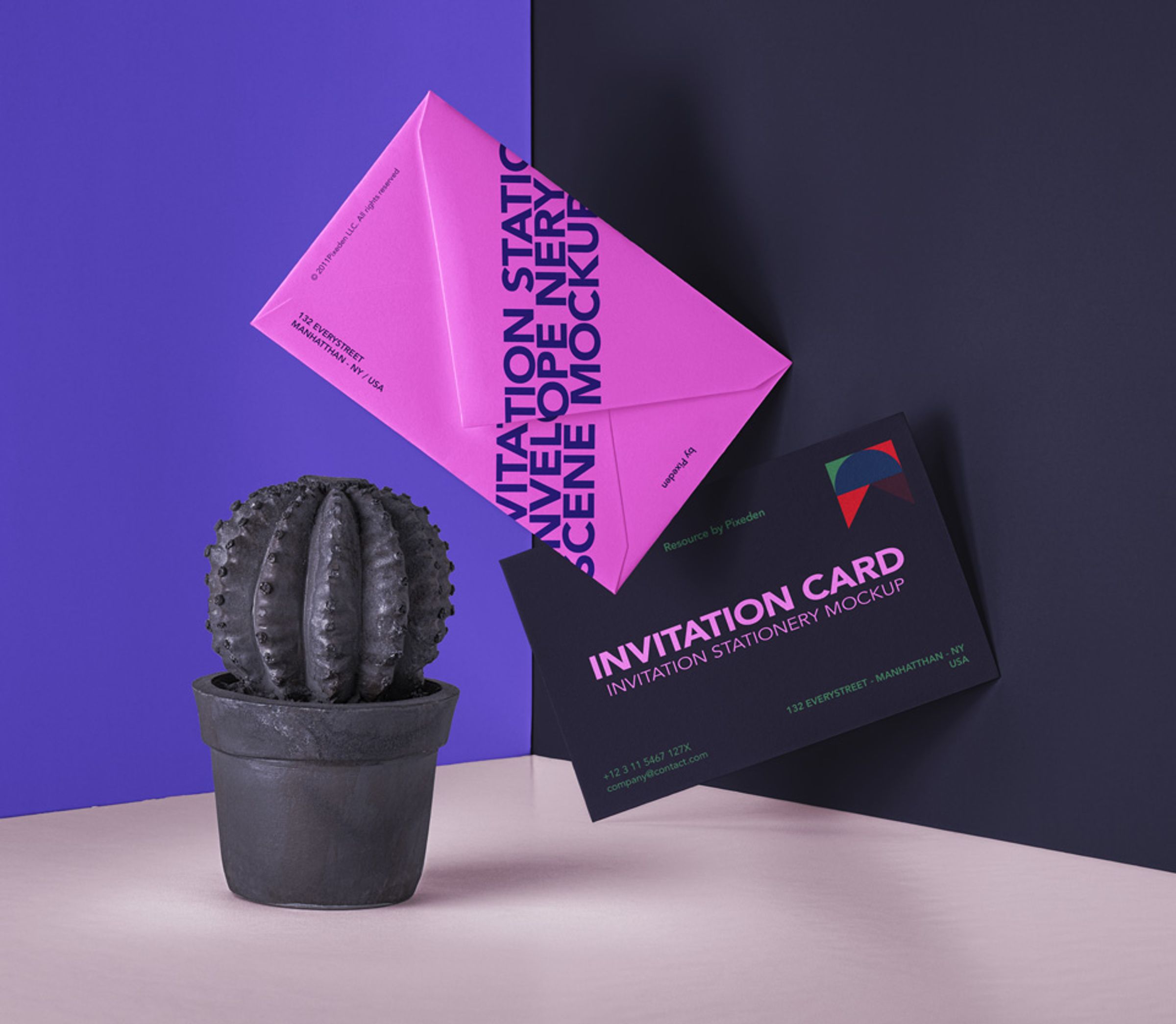 Invitation Stationery Scene Mockup Pixeden Club