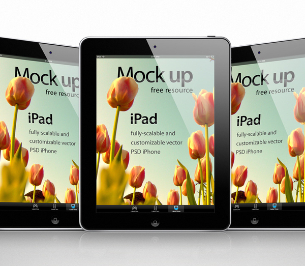iPad Psd Vector Mockup Template